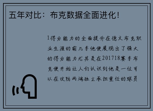 五年对比：布克数据全面进化！